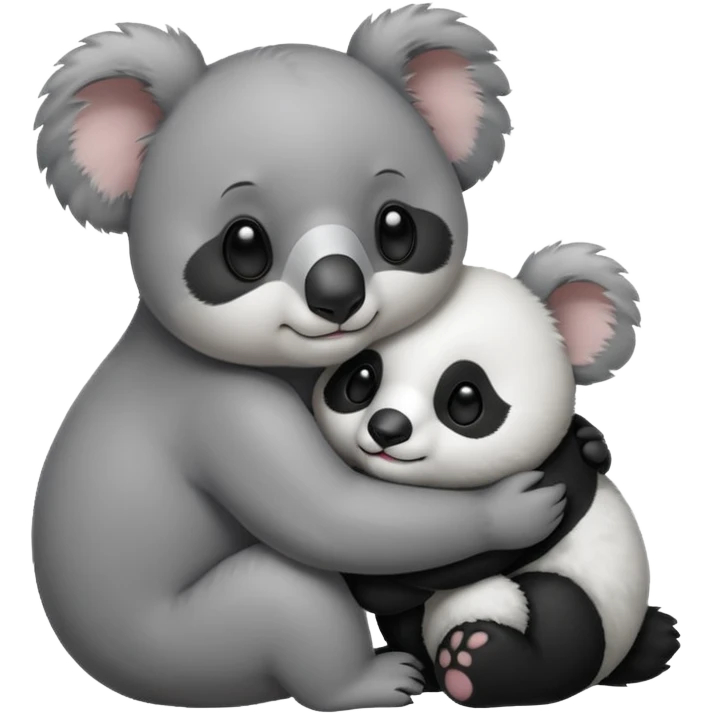 Big koala hugging small panda emoji