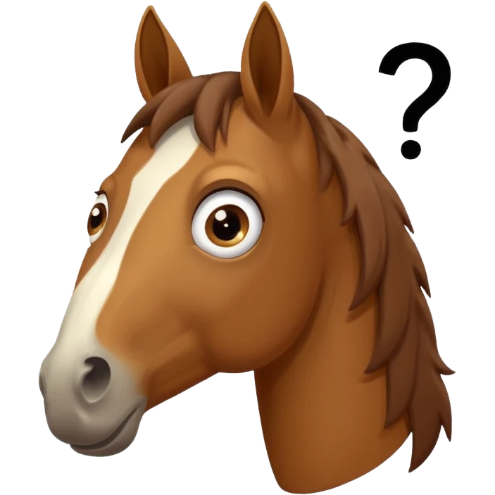 Confused horse with question marks  emoji