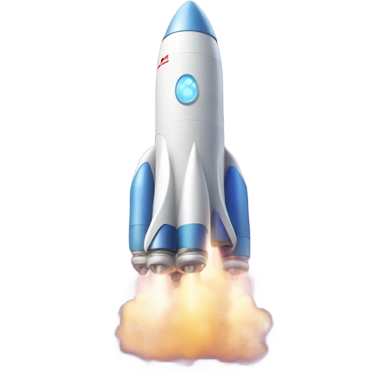 a rocket flies towards a star emoji