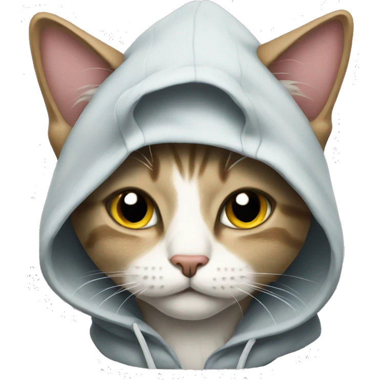 Cat wearing a hoodie emoji