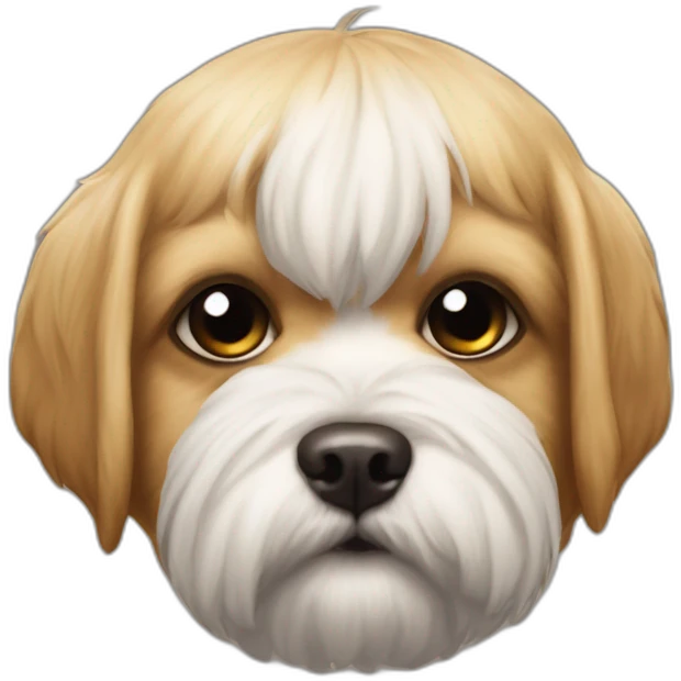 shitzu cachorro con una acolita en la cabeza emoji