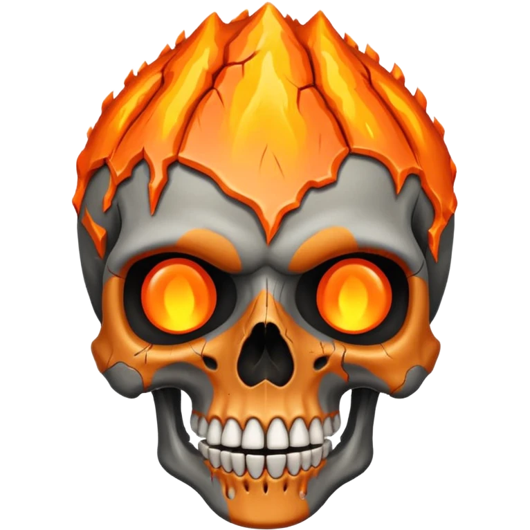 Skull who's upper side is exploded with an volcano eruption  emoji