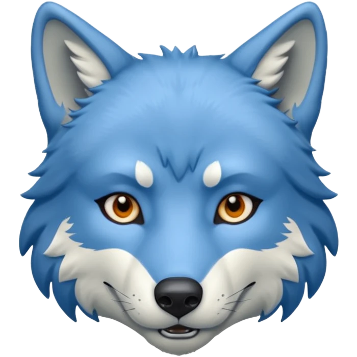 face of blue wolf emoji