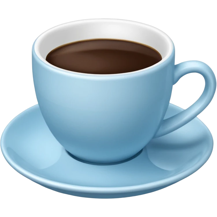 coffee cup and saucer in the colour light blue emoji