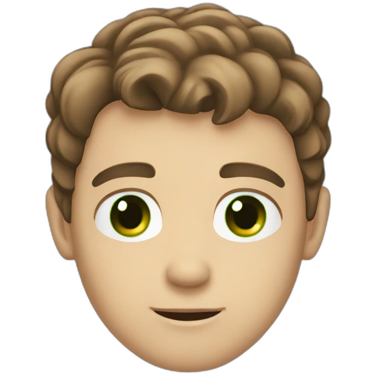 White Guy with brown hair and green eyes emoji