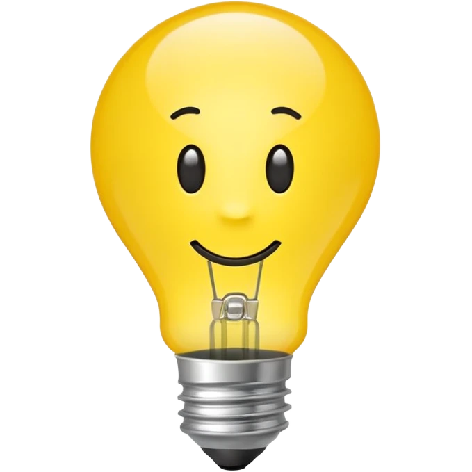 Yellow light bulb emoji representing a good idea, with a green check mark for approval. Simple emoji style, flat design, bold colors, clean lines, no text, transparent background. emoji