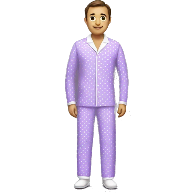 purple pajamas, white collar, white polka dots emoji