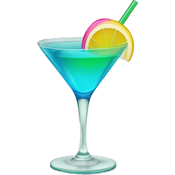 Blue/green cocktail with pink and yellow  emoji