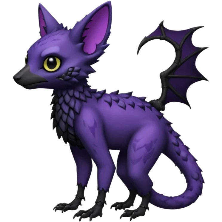 black gothic Trico-hybrid-creature dark purple (full body) emoji