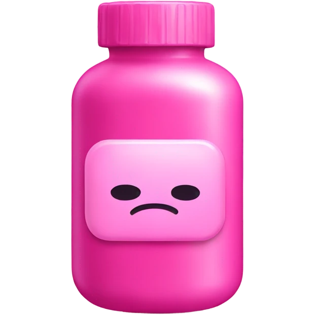 Pink pill bottle with bow emoji