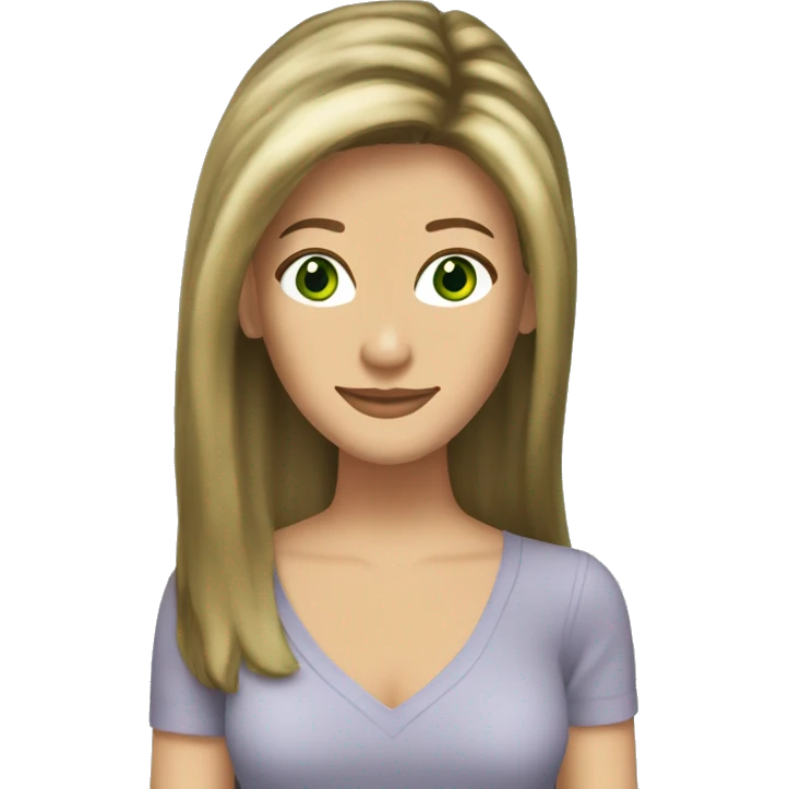 Rachel Green friends with hair highlights and green eyes emoji
