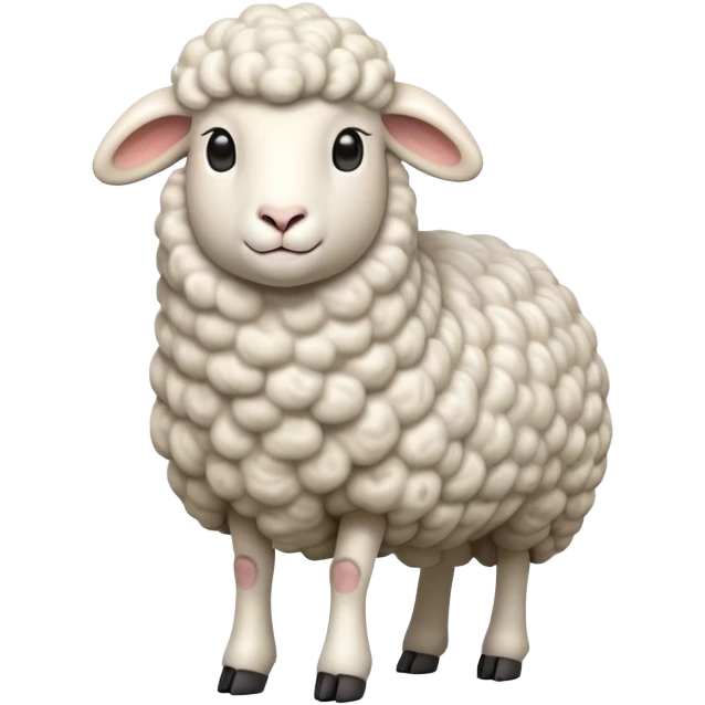cinematic-[sheep]-realistic-full-body-standing-emoji,-tail-flicking-lazily,-head-tilted-dramatically,-curly-[white]-fur,-simplified-yet-realistic-focused-features,-highly-detailed,-glowing-with-an-almost-sarcastic-glow emoji