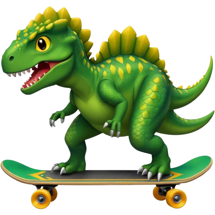 Dinosaur on a skateboard emoji