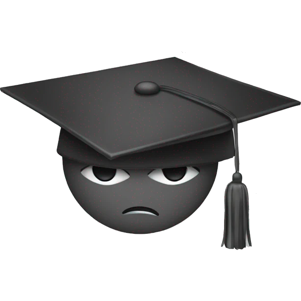 male student emoji with a graduate hat with a sad face crying emoji