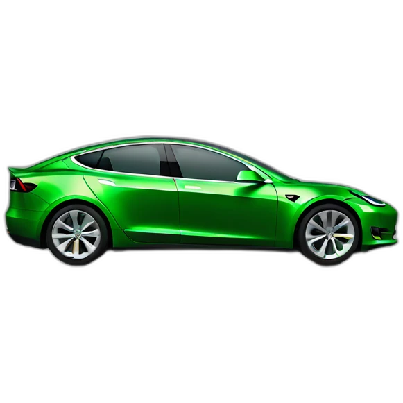 Green Tesla car emoji