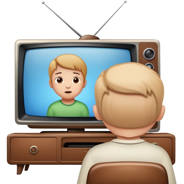 child watching cartoon on television emoji
