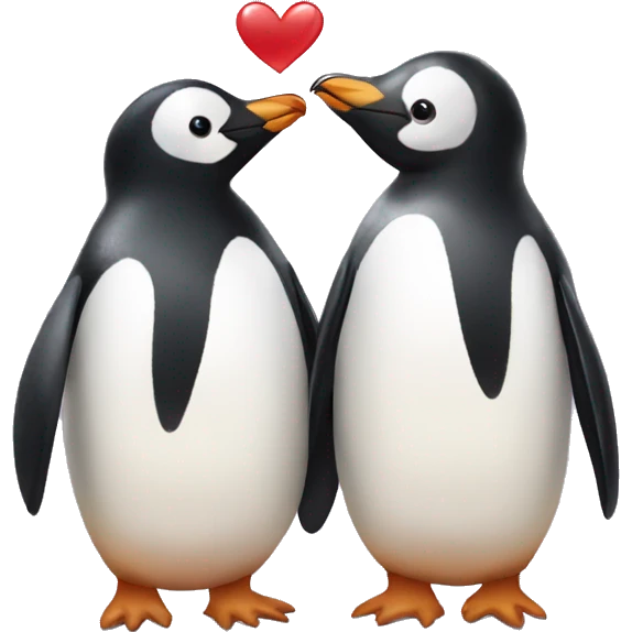 Two penguins in love  emoji