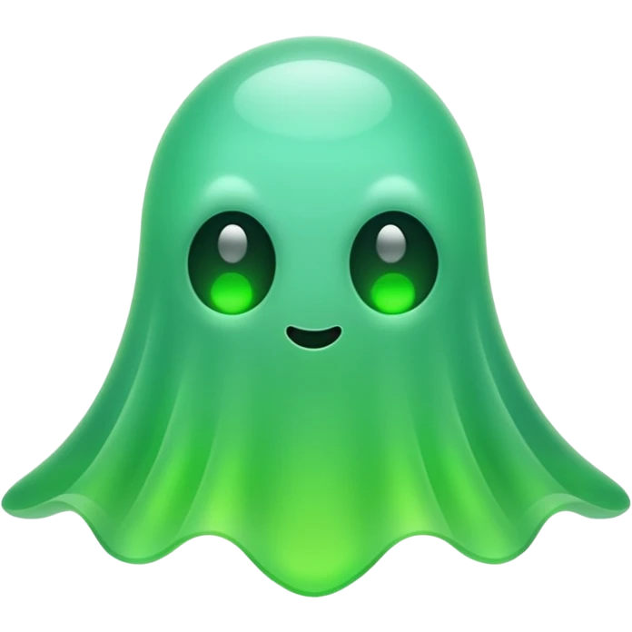Green ghost floating playfully emoji