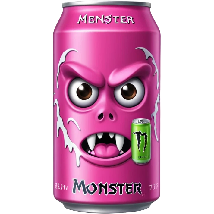 Pink monster energy drink with the logo of original monster company energy drink  emoji