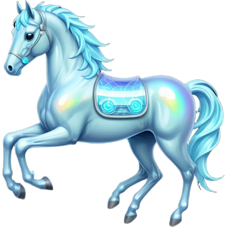 Sci fi Horse, fully holograms emoji