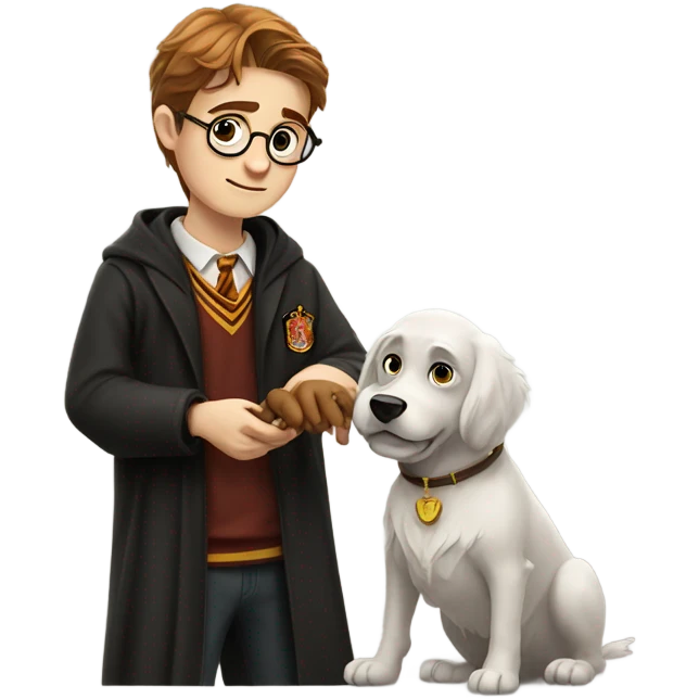 Harry Potter petting a dog emoji