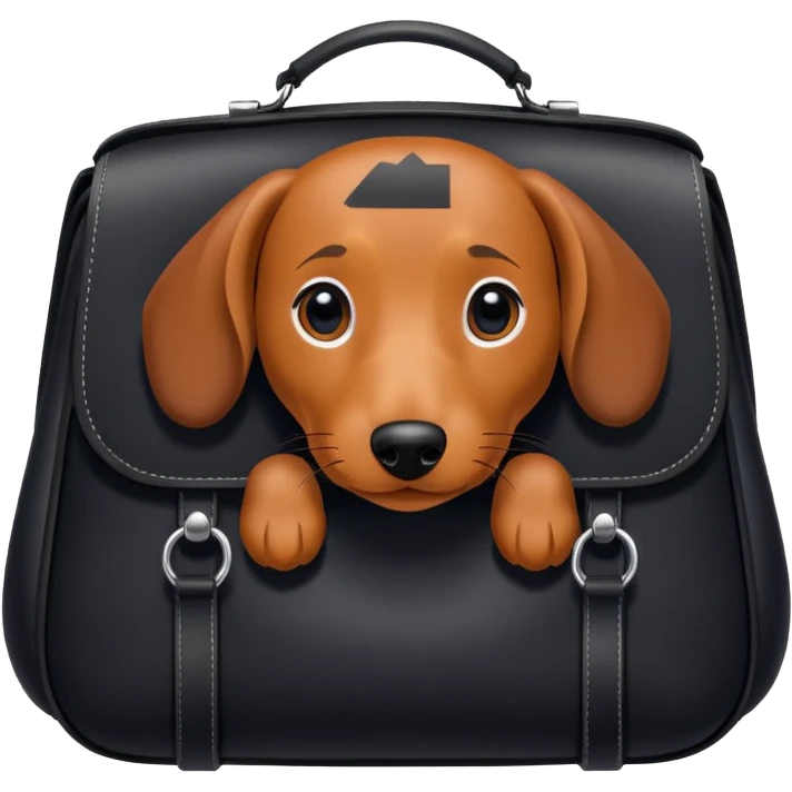 a black bag shaped like a dachshund emoji