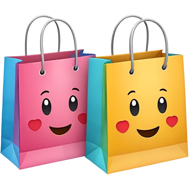 2 beautiful shopping bag emoji