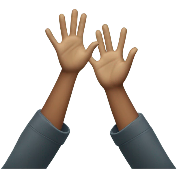 Two people high hi-fiving emoji