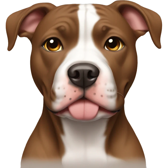 Brown and white Pitbull  emoji