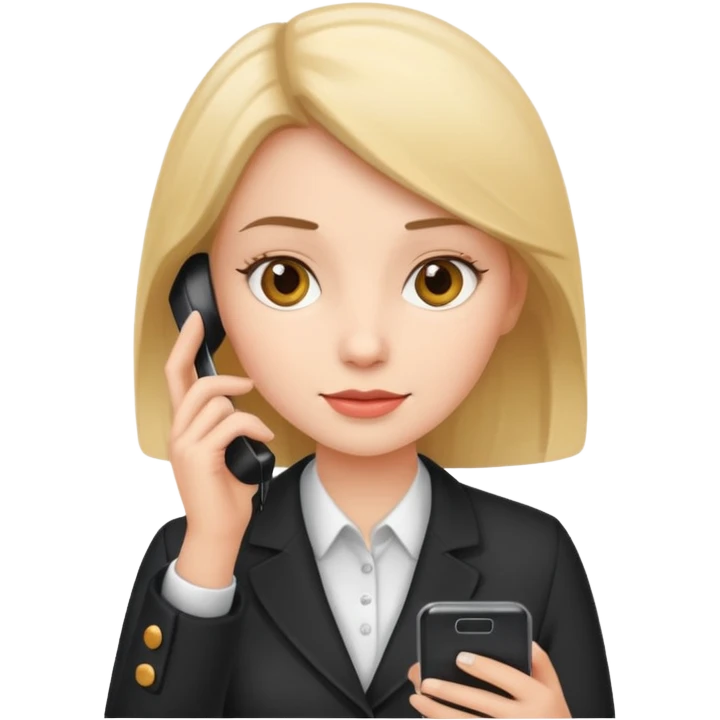 Admin girl working with phone emoji