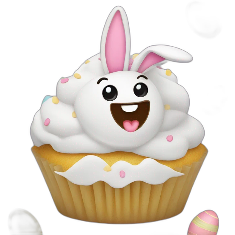 Happy Easter cupcake emoji