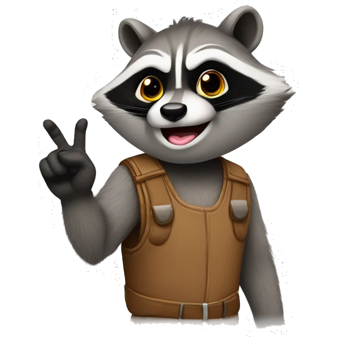 A RACCON SHOWS WITH A FINGER WHAT HE LIKES emoji