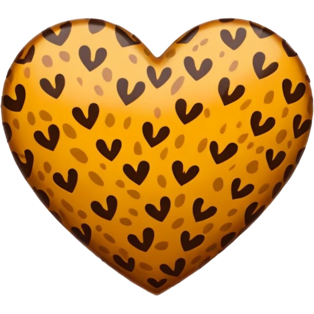 A heart with brown cheetah print emoji