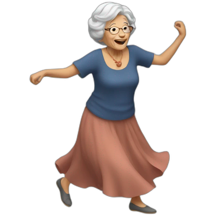Old lady dancing emoji