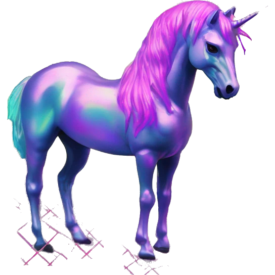 .Zombie_ Vaporwave black holographic oilslick zombie unicorn yellow caution tape emoji