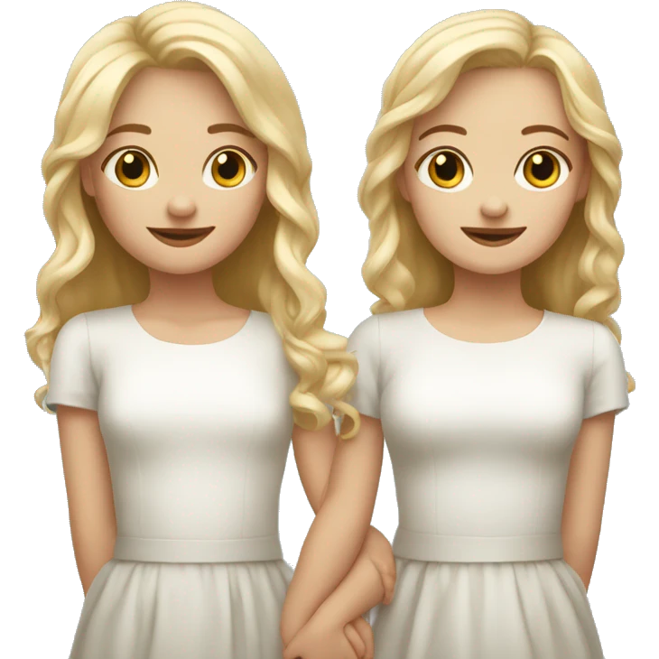 2 blonde girls holding hands one with shorter hair emoji