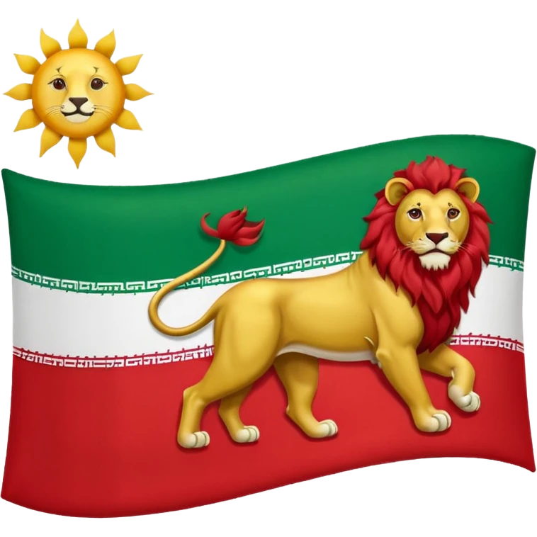 Iran flag with lion and sun logo emoji