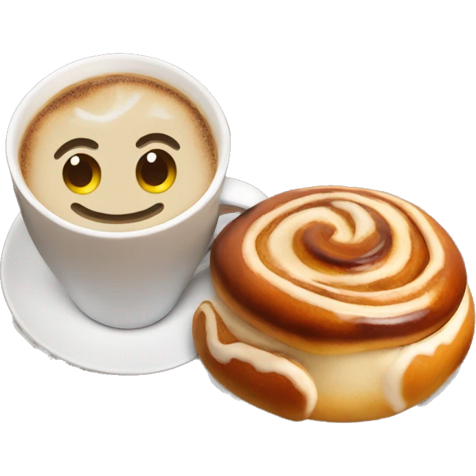 Cinnamon bun and cappuccino emoji