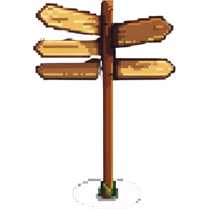 wooden signpost at crossroads emoji