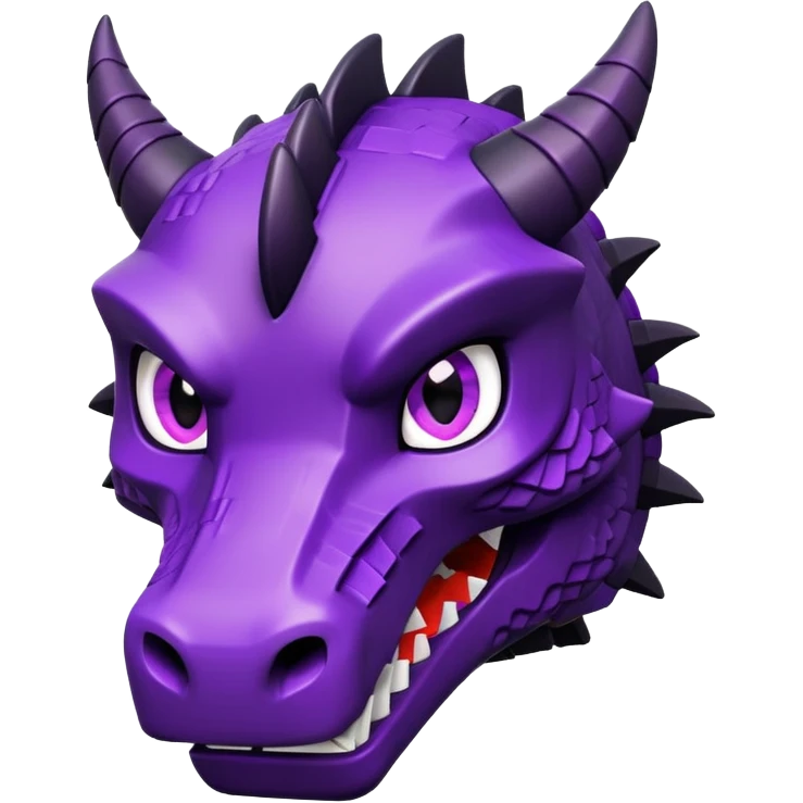 Minecraft black dragon head with purple eyes emoji
