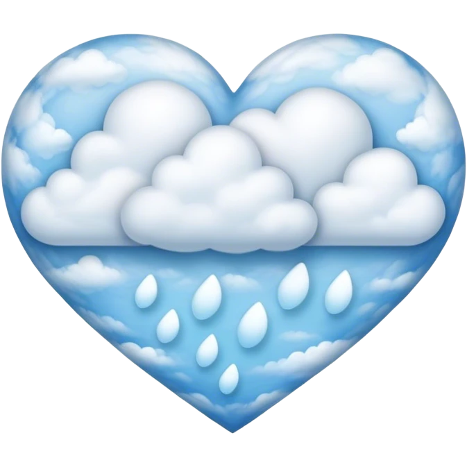 heart with the texture of cloud emoji