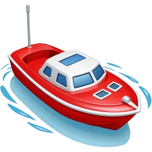 red  plastic toy boat emoji