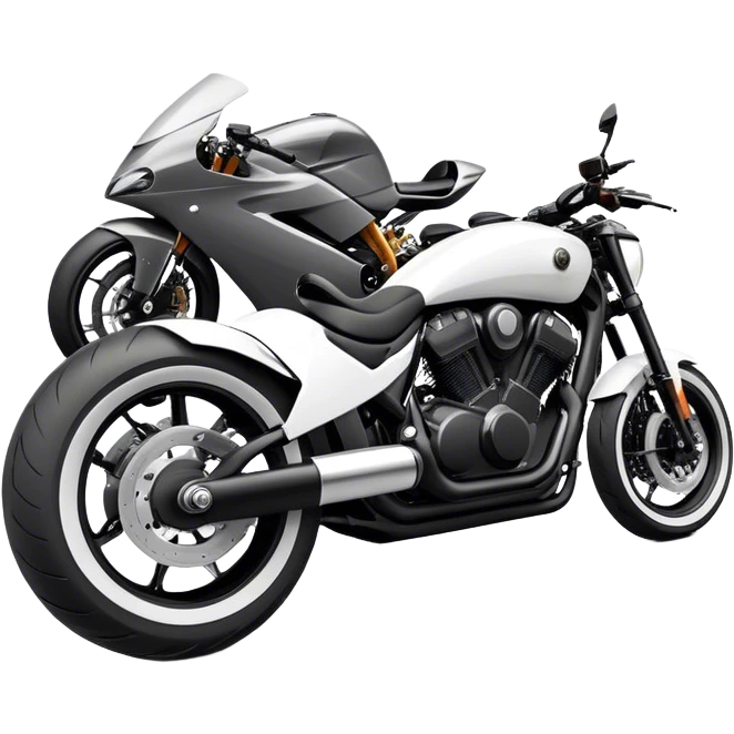 An icon showcasing a sleek motorcycle and a powerful car side by side, with bold, dynamic lines emphasizing speed and performance. highlighting their sleek design, custom tuning, and the excitement of the open road. Perfect for showcasing adventure and freedom on wheels. transparent background emoji