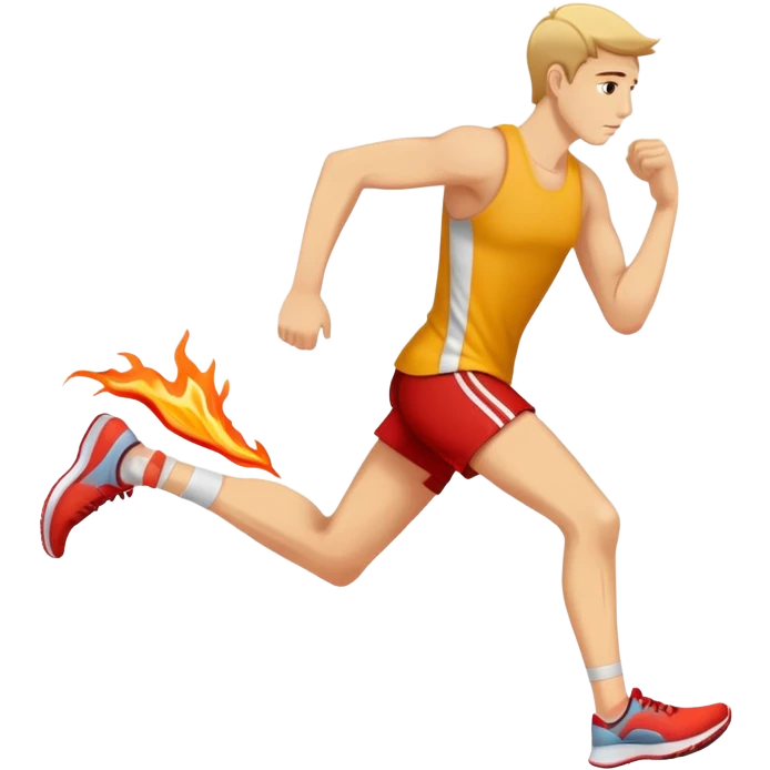 Runner clutching painful achilles tendon emoji