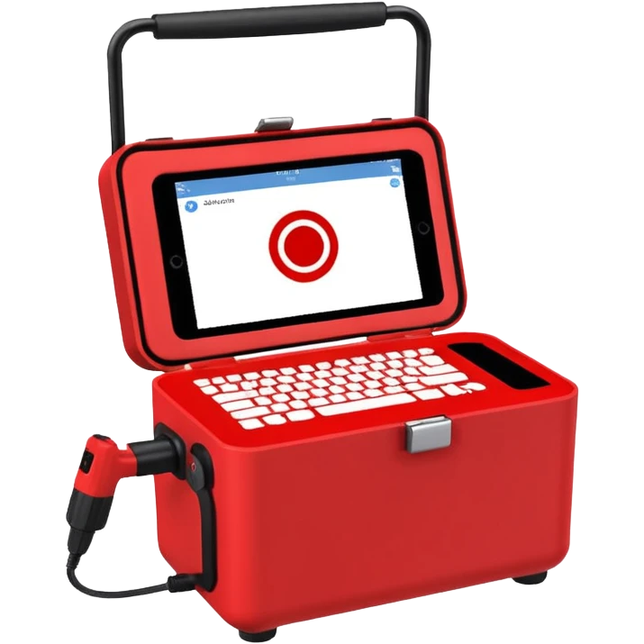 a red portable dot peen marking machine emoji