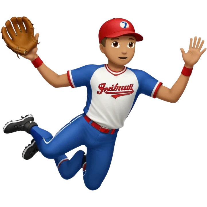 baseball player diving to catch the ball emoji