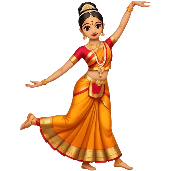 cinematic-realistic-bharatanatyam-dance-emoji,-depicted-as-an-elegant-classical-indian-dance-performance-with-graceful-poses,-intricate-costumes,-and-expressive-hand-gestures,-rendered-with-rich-textures-and-warm-dramatic-lighting emoji