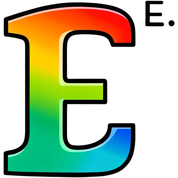 Colorful Gradient Alphabetical Letter “E” emoji