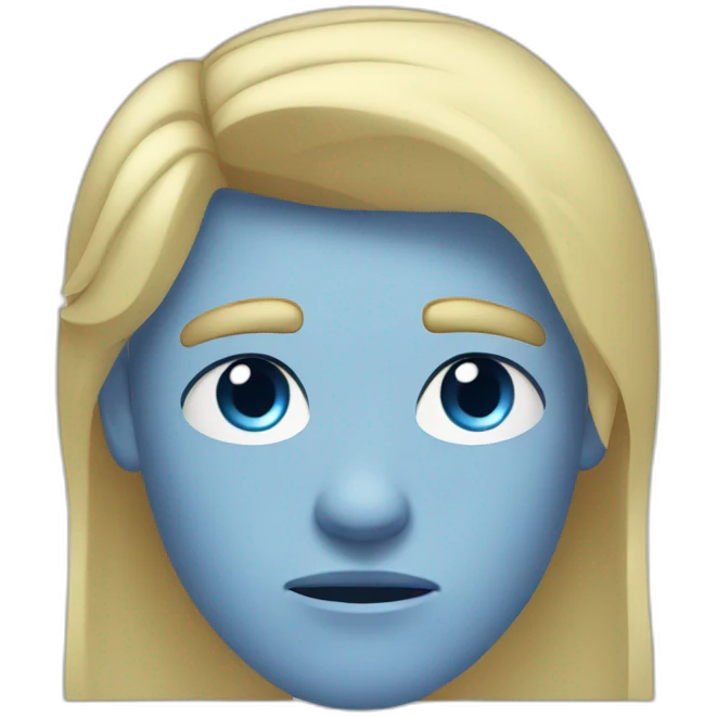 blue-eyed male frowning teenager long straight blond hair emoji