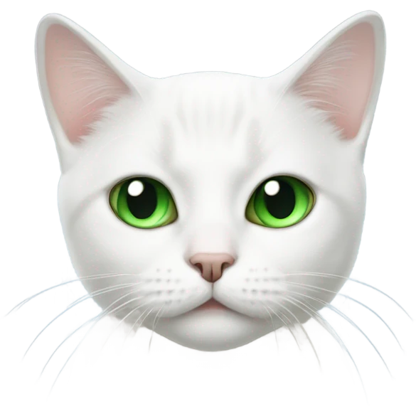 white shorthair cat, one blue eye and one green eye emoji